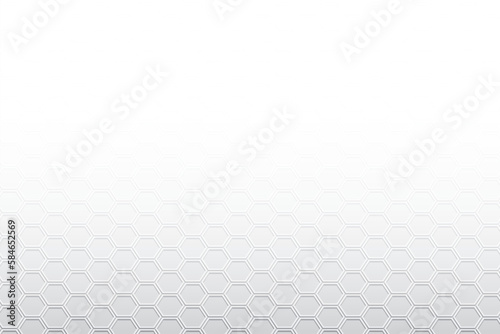 Abstract white and gray color, modern design background with geometric hexagonal shape, technology template. Vector illustration.