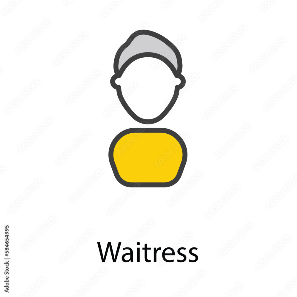 Waitress icon design stock illustration