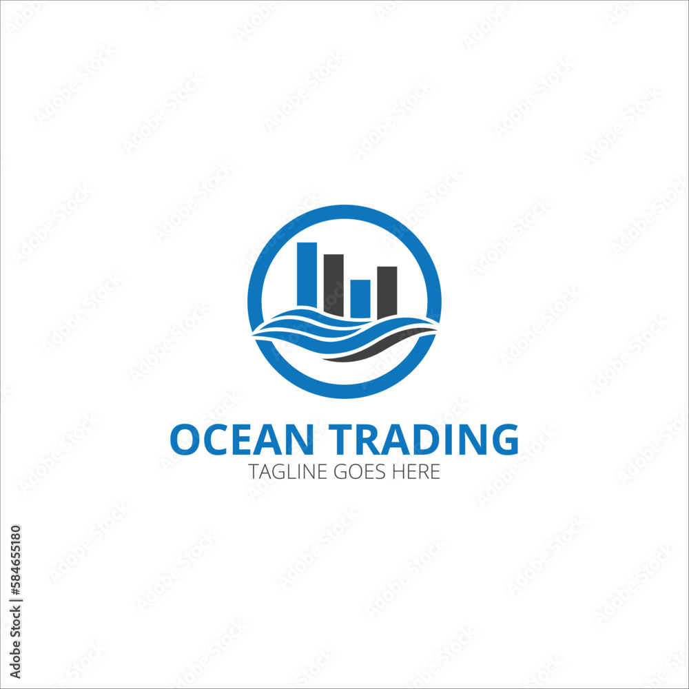 Ocean trading logo vector icon
