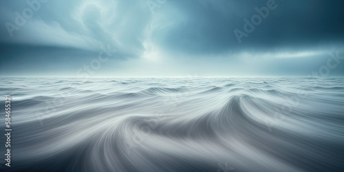 ai generated seascape with dark cloudy sky
