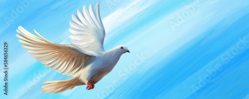 dove bird is a symbol of peace and purity, art illustration painted, art illustration painted oil style