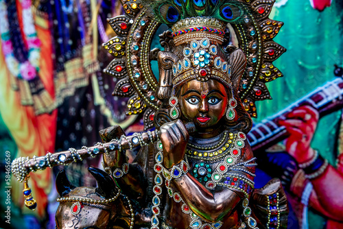 Janmashtami festival at Bhaktivedanta Manor, Watford, U.K. Krishna statue.