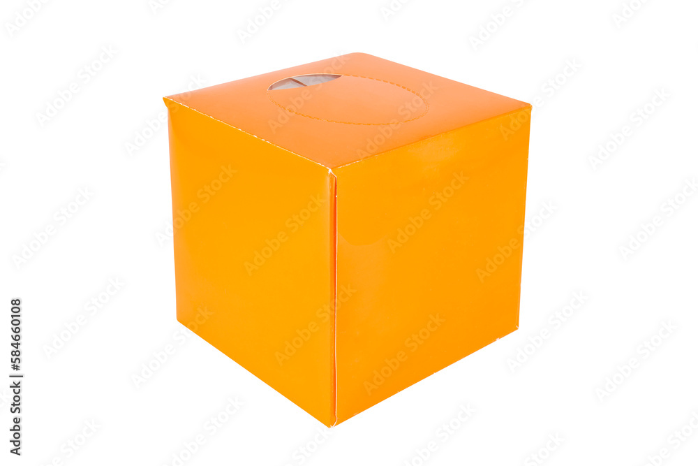 Fototapeta premium Square Tissues Box Isolated on White Background