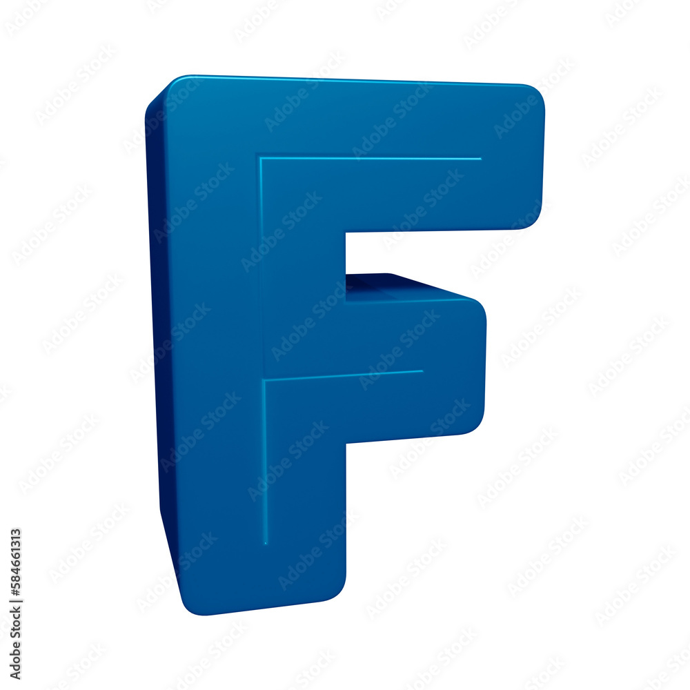 Blue alphabet letter f in 3d rendering for education concept
Blue alphabet letter f in 3d rendering for education concept