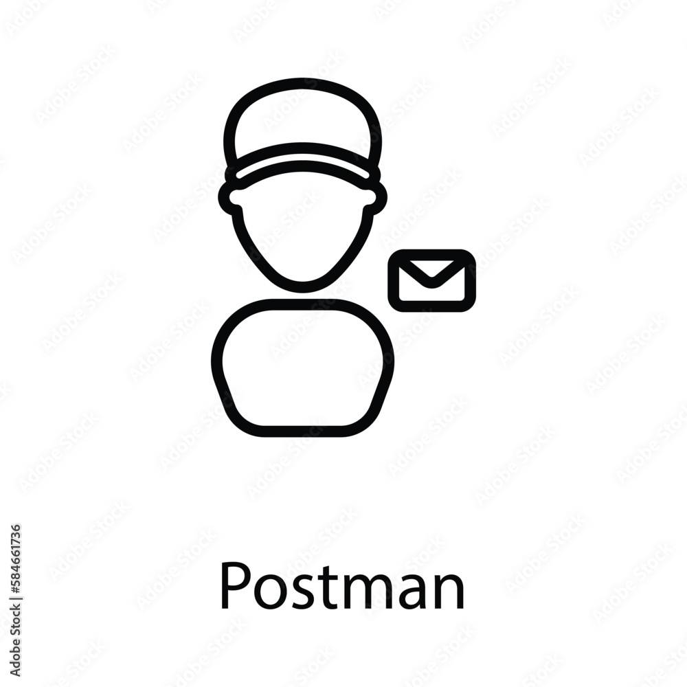 Postman icon design stock illustration Postman icon design stock illustration