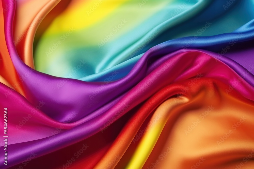 Silk texture elegant background and wallpaper. rainbow color - multi colors (ai generated)