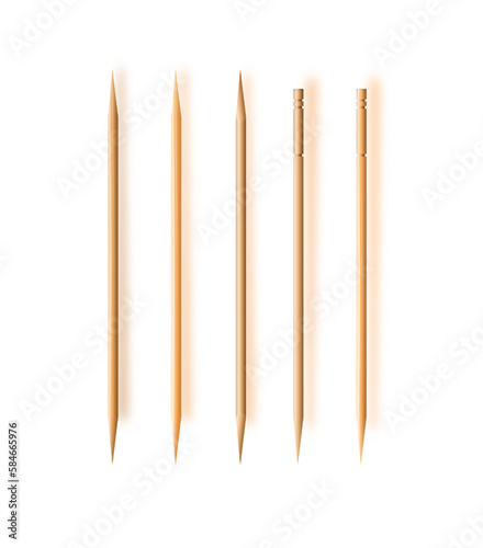 Toothpicks. hygiene and health on toothpicks white background. Vector.