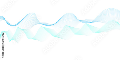 Abstract blue blend wave lines on transparent background. Modern blue flowing wave lines and glowing moving lines. Abstract blue wave liens pattern background.