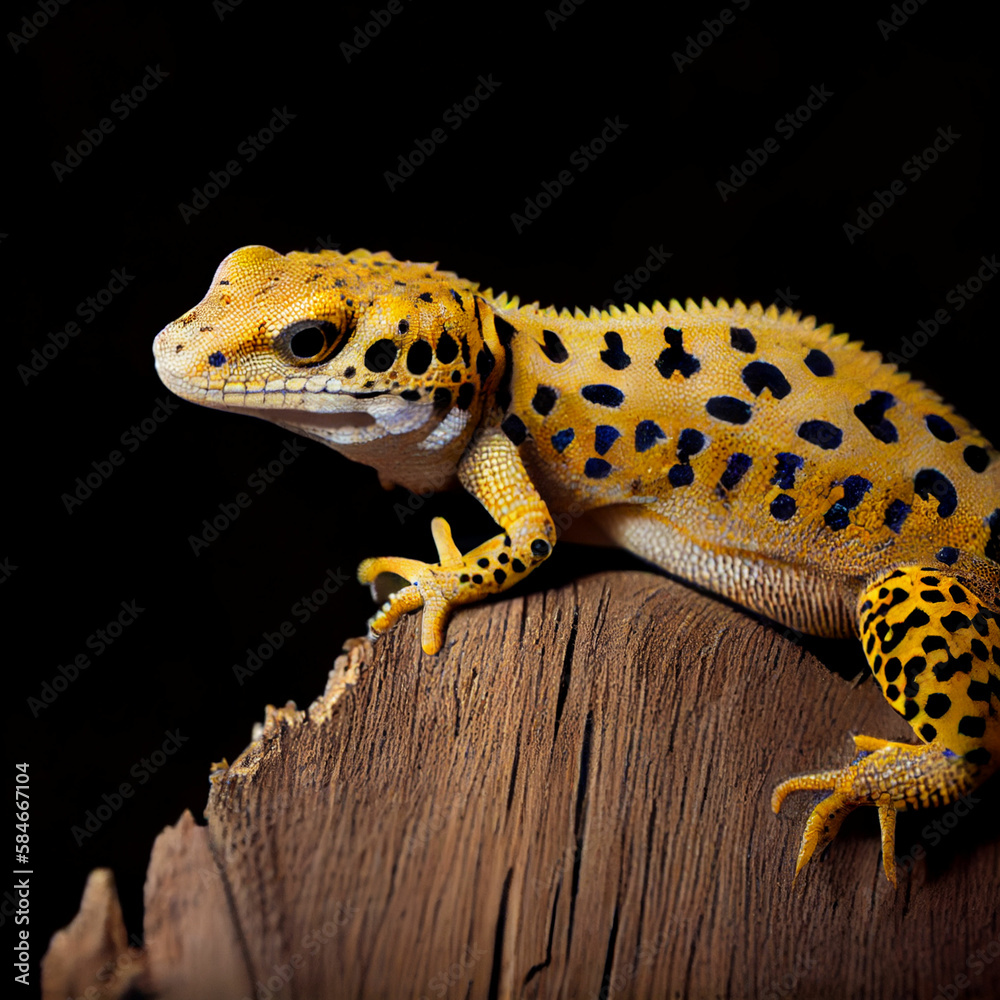 Obraz premium A yellow lizard could refer to a lizard that has a yellow coloration. However, it's important to note that not all species of lizards have a yellow coloration, and some lizards can change color based 