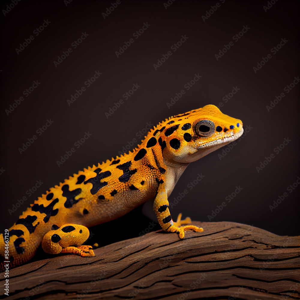Obraz premium A yellow lizard could refer to a lizard that has a yellow coloration. However, it's important to note that not all species of lizards have a yellow coloration, and some lizards can change color based 