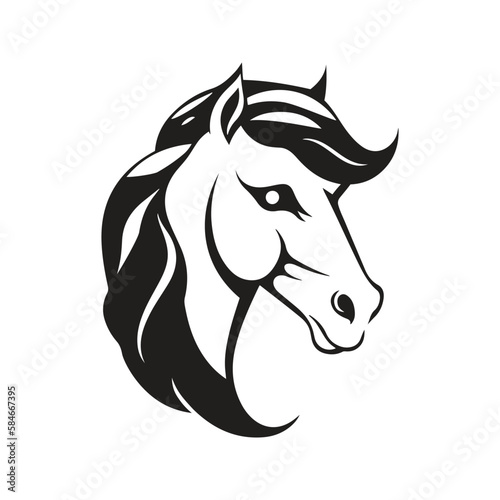 Fototapeta Naklejka Na Ścianę i Meble -  horse mascot logo ,hand drawn illustration. Suitable For Logo, Wallpaper, Banner, Background, Card, Book Illustration, T-Shirt Design, Sticker, Cover, etc