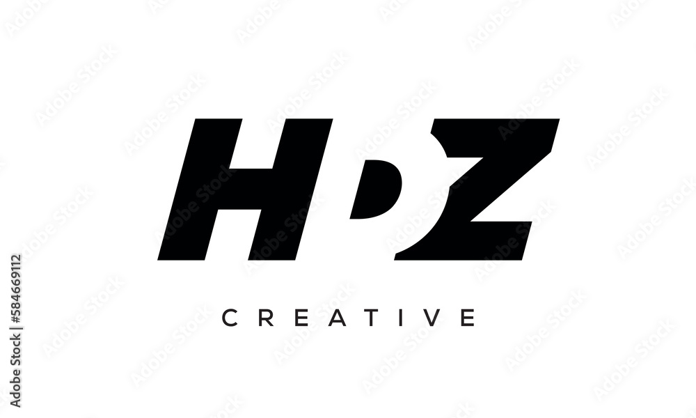 HDZ letters negative space logo design. creative typography monogram vector HDZ letters negative space logo design. creative typography monogram vector