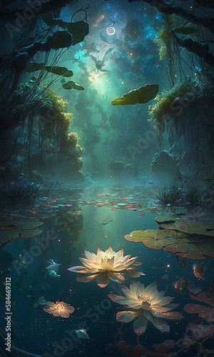 AI generates illustrations fantastic landscape