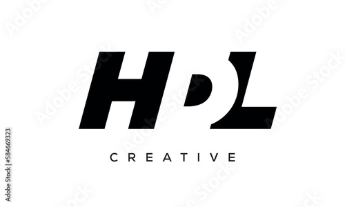 HDL letters negative space logo design. creative typography monogram vector	