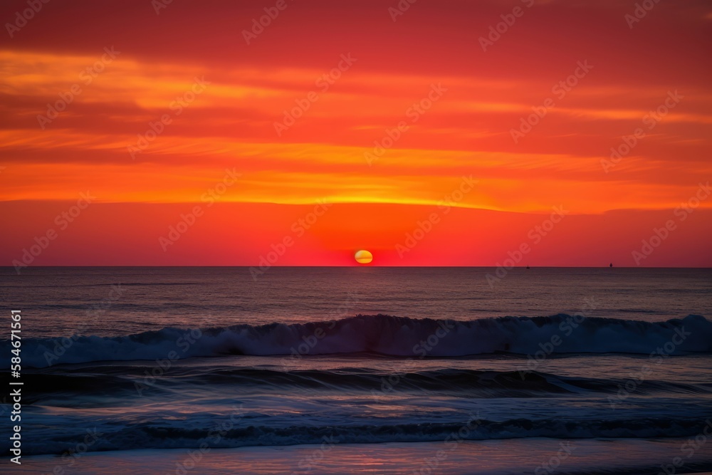 sunset in the sea, generative AI sunset in the sea, generative AI