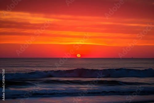 sunset in the sea, generative AI © legendexpert