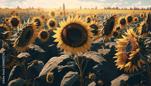 AI generates illustrations sunflower photo