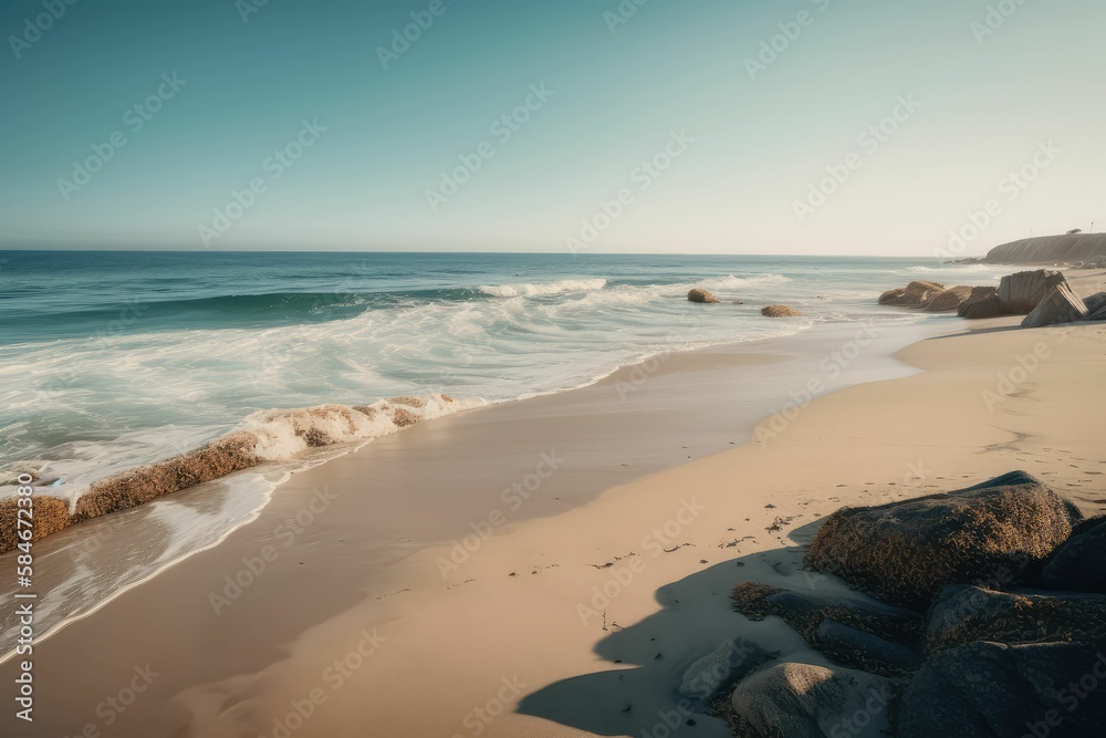 beach in the morning, generative AI beach in the morning, generative AI