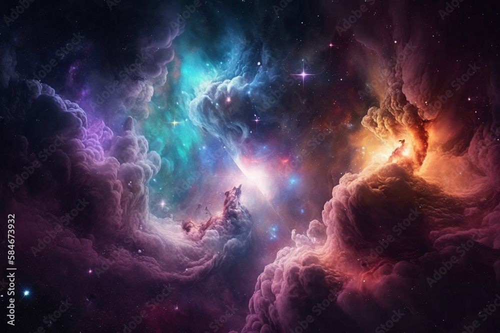 nebula galaxy abstract background, Generative AI