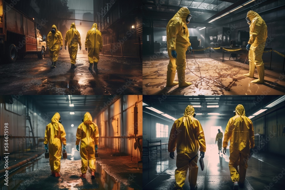 Fototapeta premium Collecting hazardous material Generative AI