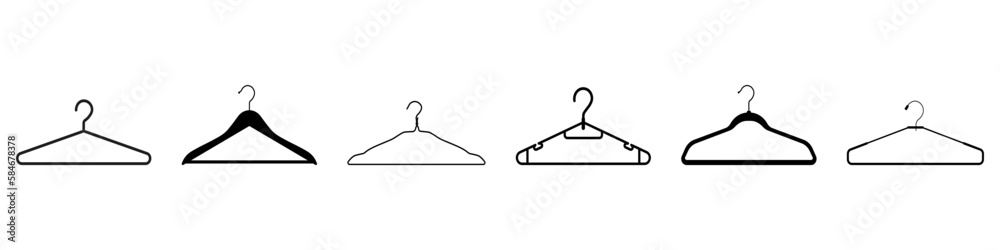 Hanger silhouette icon symbol set Hanger silhouette icon symbol set