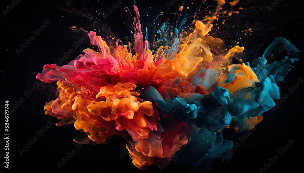 Obraz premium Colorful 3D Blast: A playful and dynamic design with pops of colors