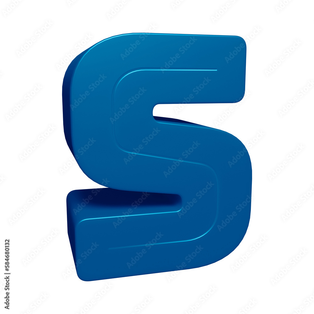 Blue alphabet letter s in 3d rendering for education concept Blue alphabet letter s in 3d rendering for education concept