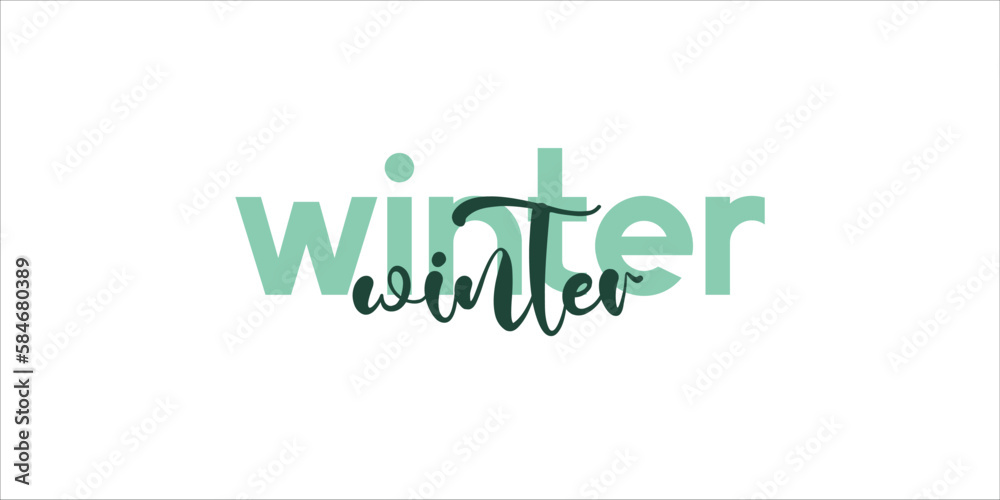 Winter card. Lettering poster with text isolated on white background Winter card. Lettering poster with text isolated on white background