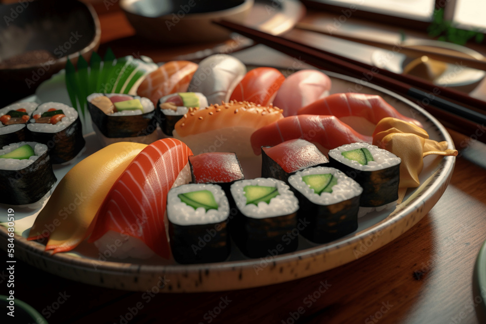 sushi and chopsticks platter generative ai sushi and chopsticks platter generative ai