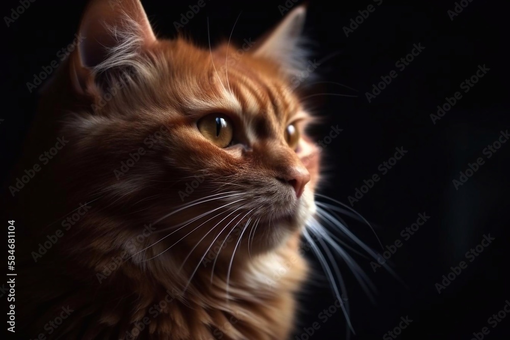 Red cat close-up. AI Generated