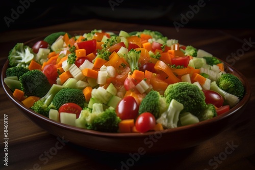 Vitamin vegetable salad. AI Generated