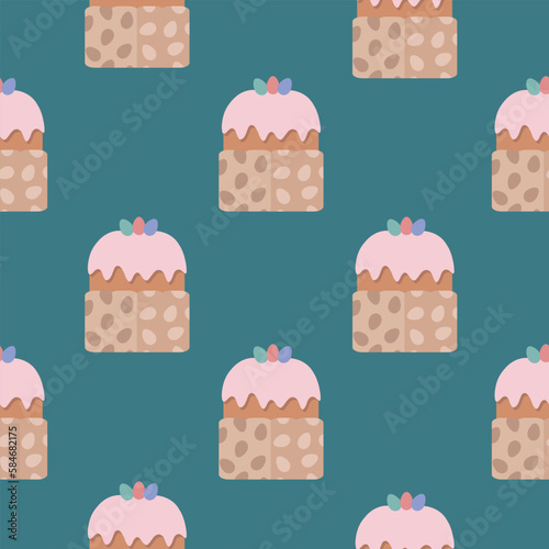 vector easter cake seamless pattern