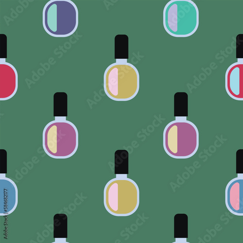 vector colorful nail polishes seamless pattern