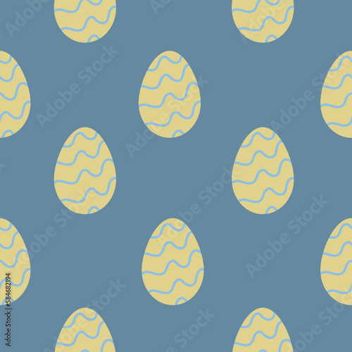 holiday vector yellow easter egg seamless pattern