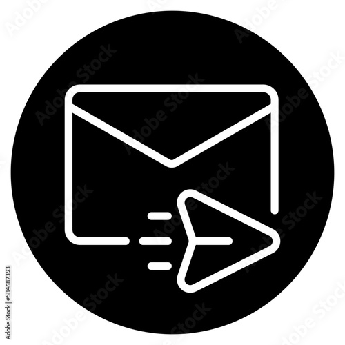 send mail glyph icon