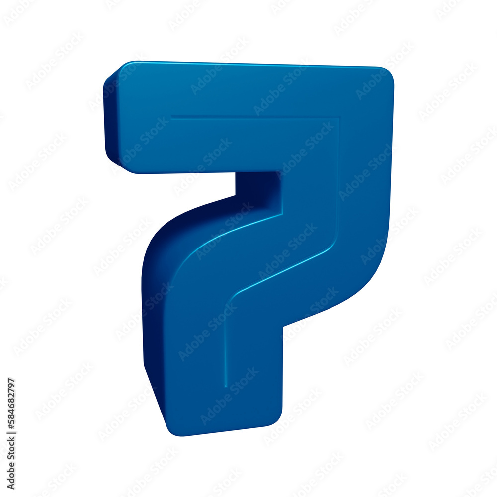 Blue number 7 in 3d rendering for math, business and education concept Blue number 7 in 3d rendering for math, business and education concept