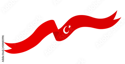 Ribbon of the National color of Turkey Illustration