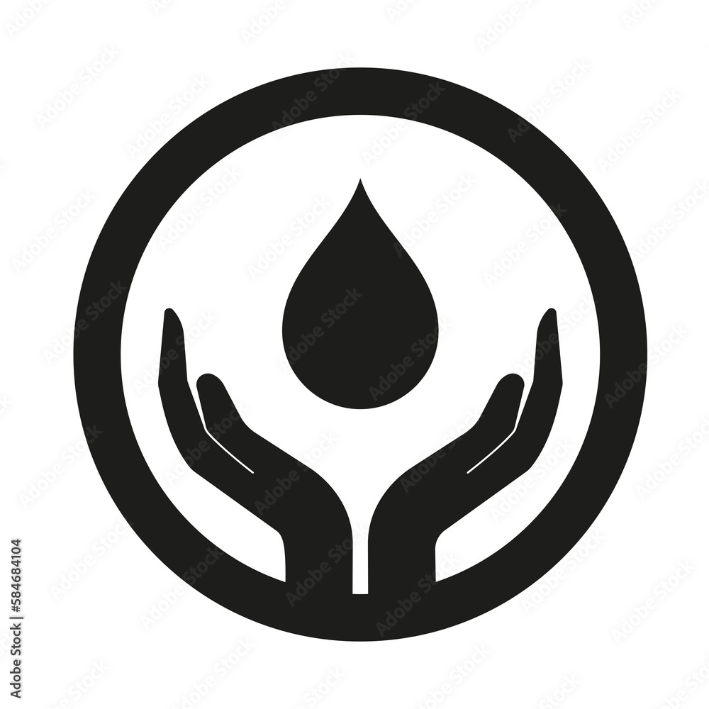Hands with a drop icon Hands with a drop icon