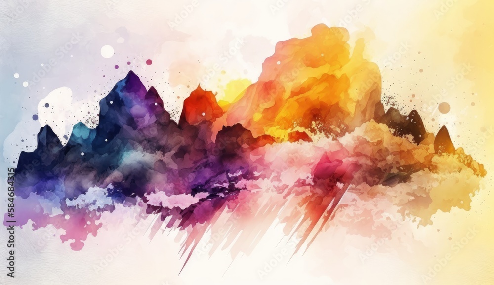 Abstract background in watercolor style. AI generative.