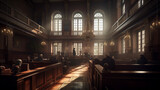 People in a courtroom. Law and justice. Generative Ai