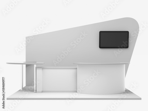 Advertising Booth 3d Mockup, Retail Trade Stand , Advertising POS POI Promotion counter, 3D rendering	