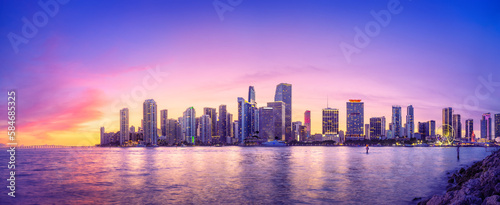 the skyline of miami during sunset, florida © frank peters