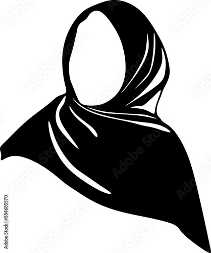  Vector Silhouette Image of Muslim Woman with Hijab, Arab Woman. For Logo Template Icon Hijab Store Muslim Store etc. graphic illustration