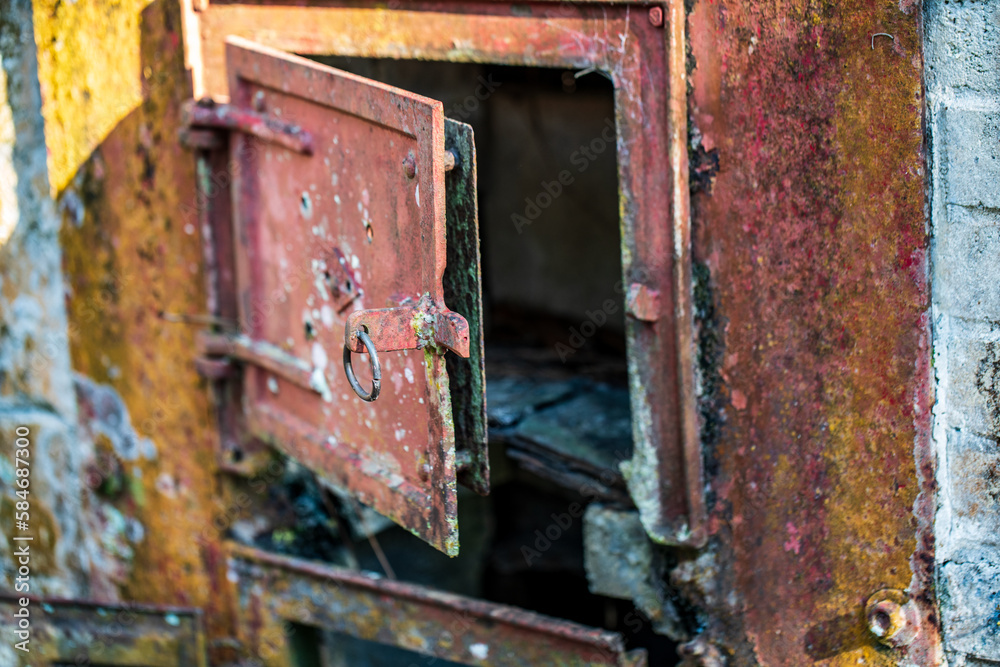 Detail rusted outdoor oven