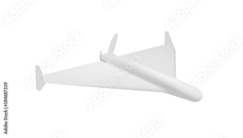 Military Kamikaze Drone With Propeller On White