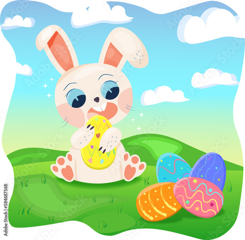 Easter Bunny with Easter Eggs