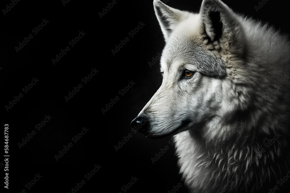Fototapeta premium Generative AI of a portrait of a wolf. 
