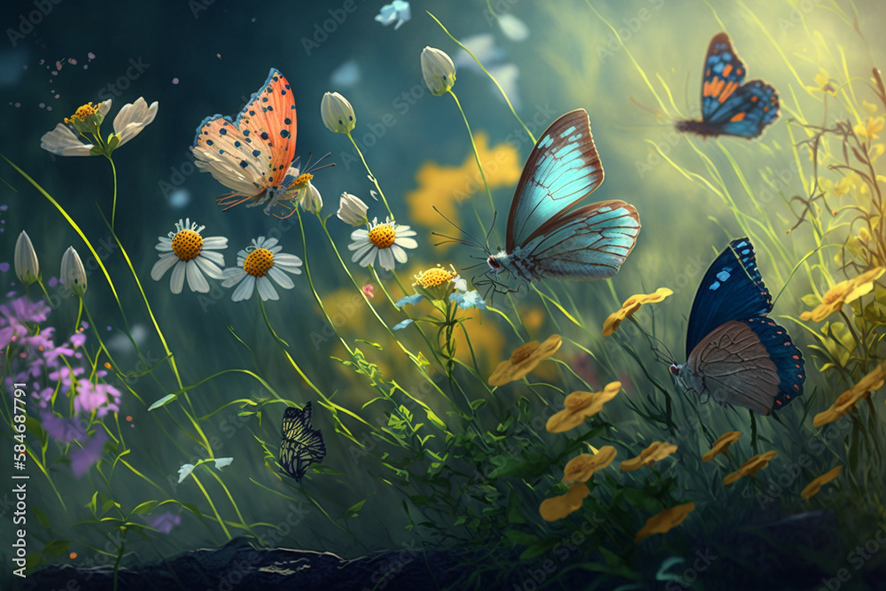 Generative AI of a beautiful butterfly Generative AI of a beautiful butterfly