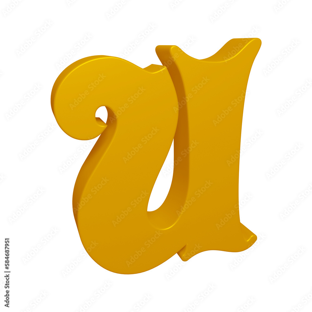Golden alphabet letter u in 3d rendering
Golden alphabet letter u in 3d rendering