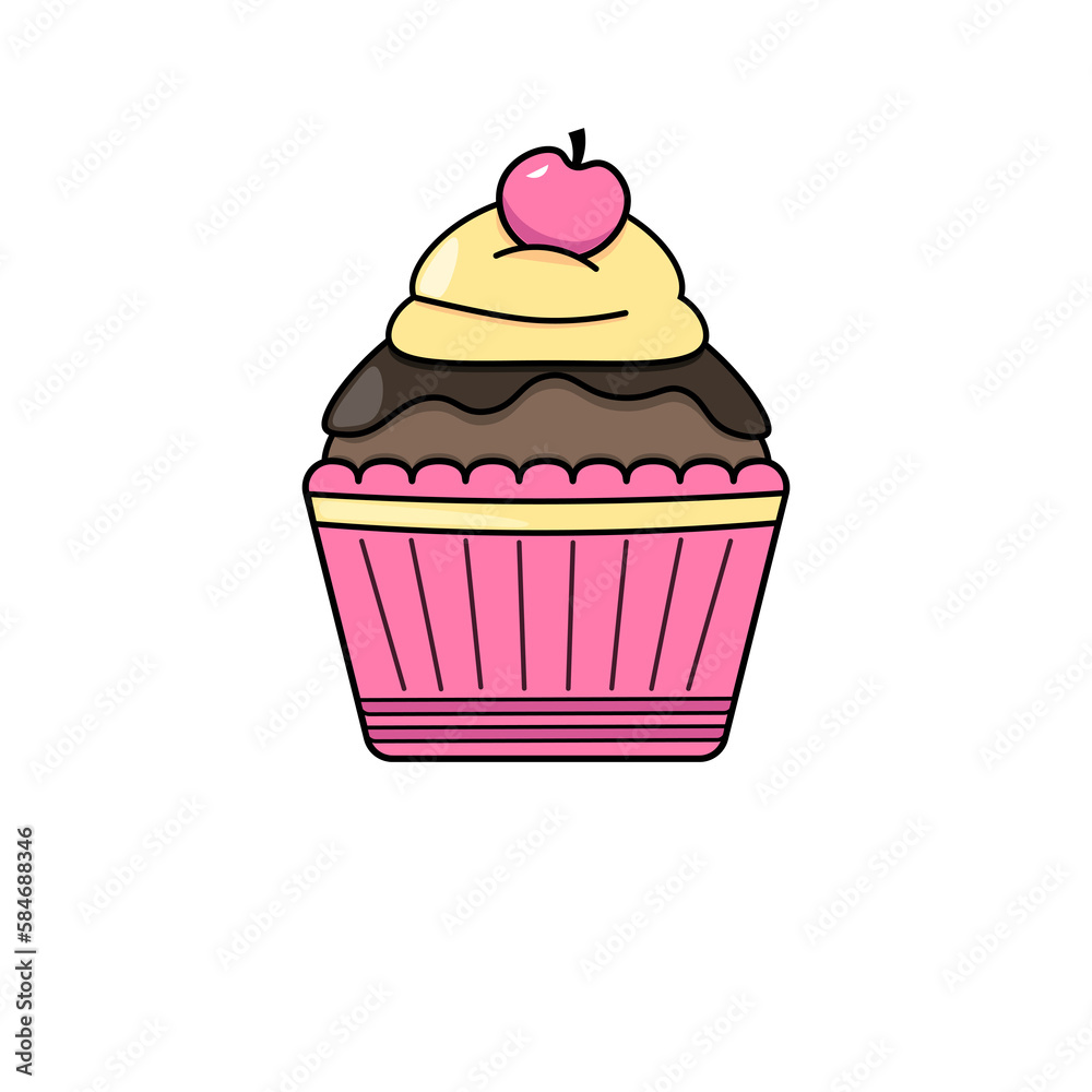cupcake with cherry cupcake with cherry